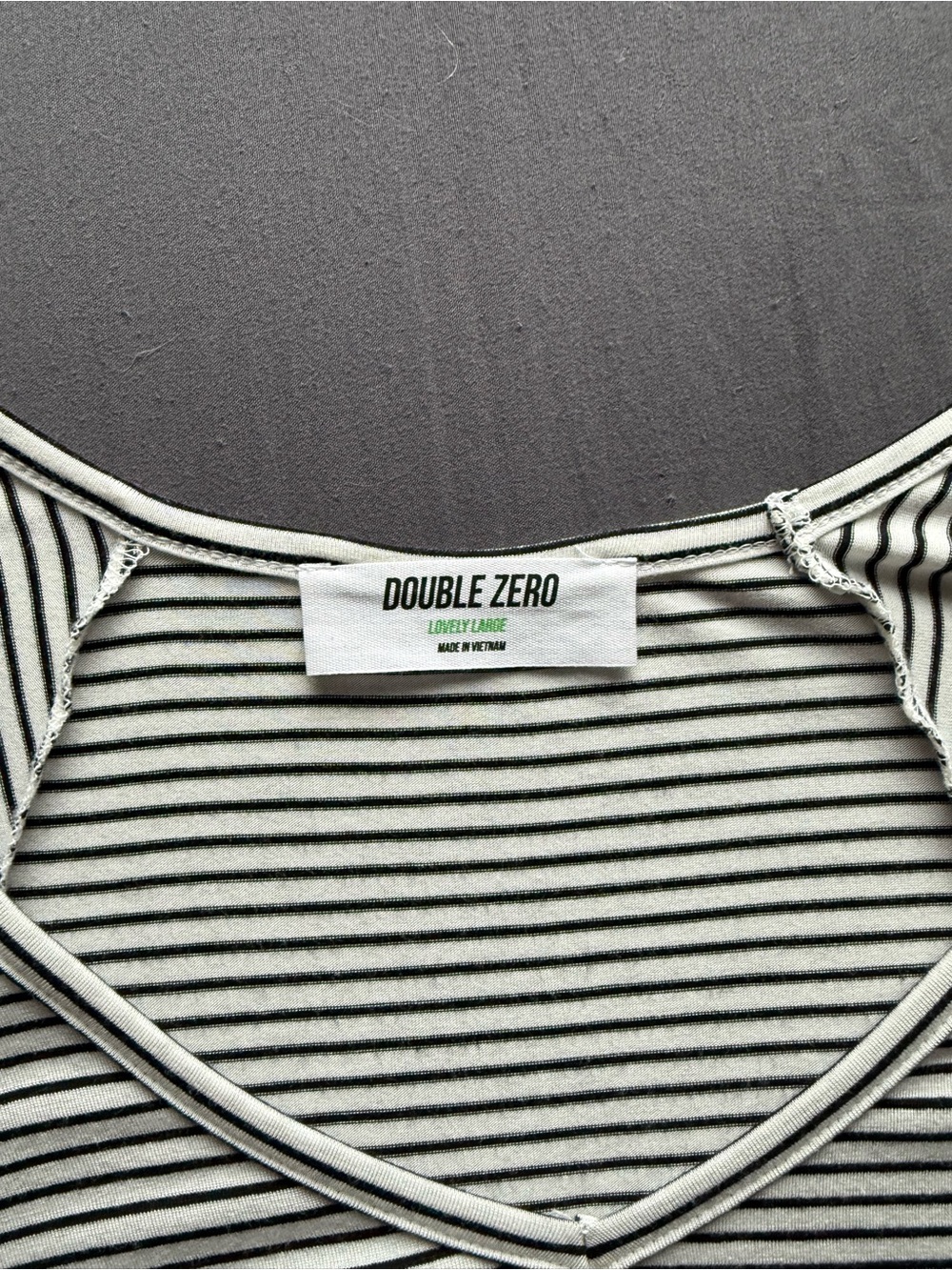 Double Zero Black and White Striped Women's Top